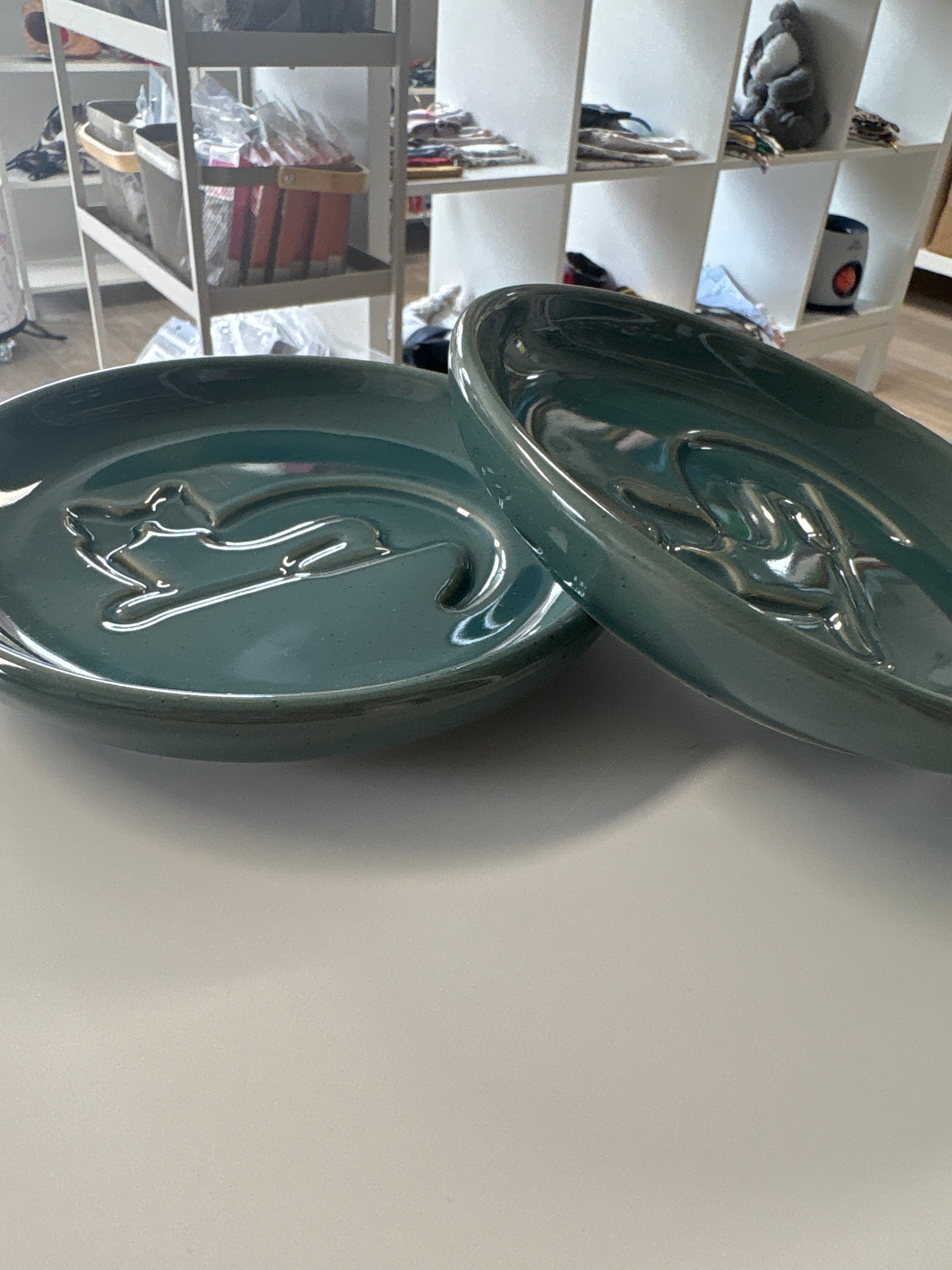 Napf, Keramik, Katze, 0,15 l/ø 14,5 cm, blau