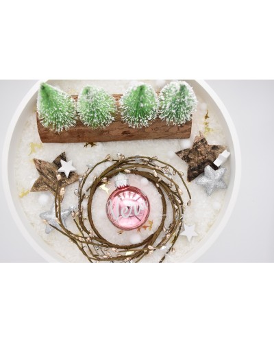 Personalisierte Christbaumkugel glänzendes Rosa