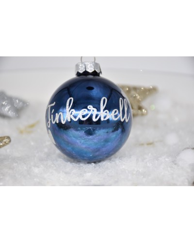 Personalisierte Christbaumkugel Dunkelblau