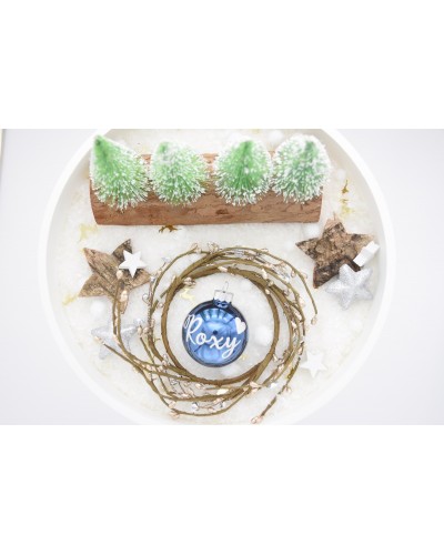 Personalisierte Christbaumkugel Dunkelblau