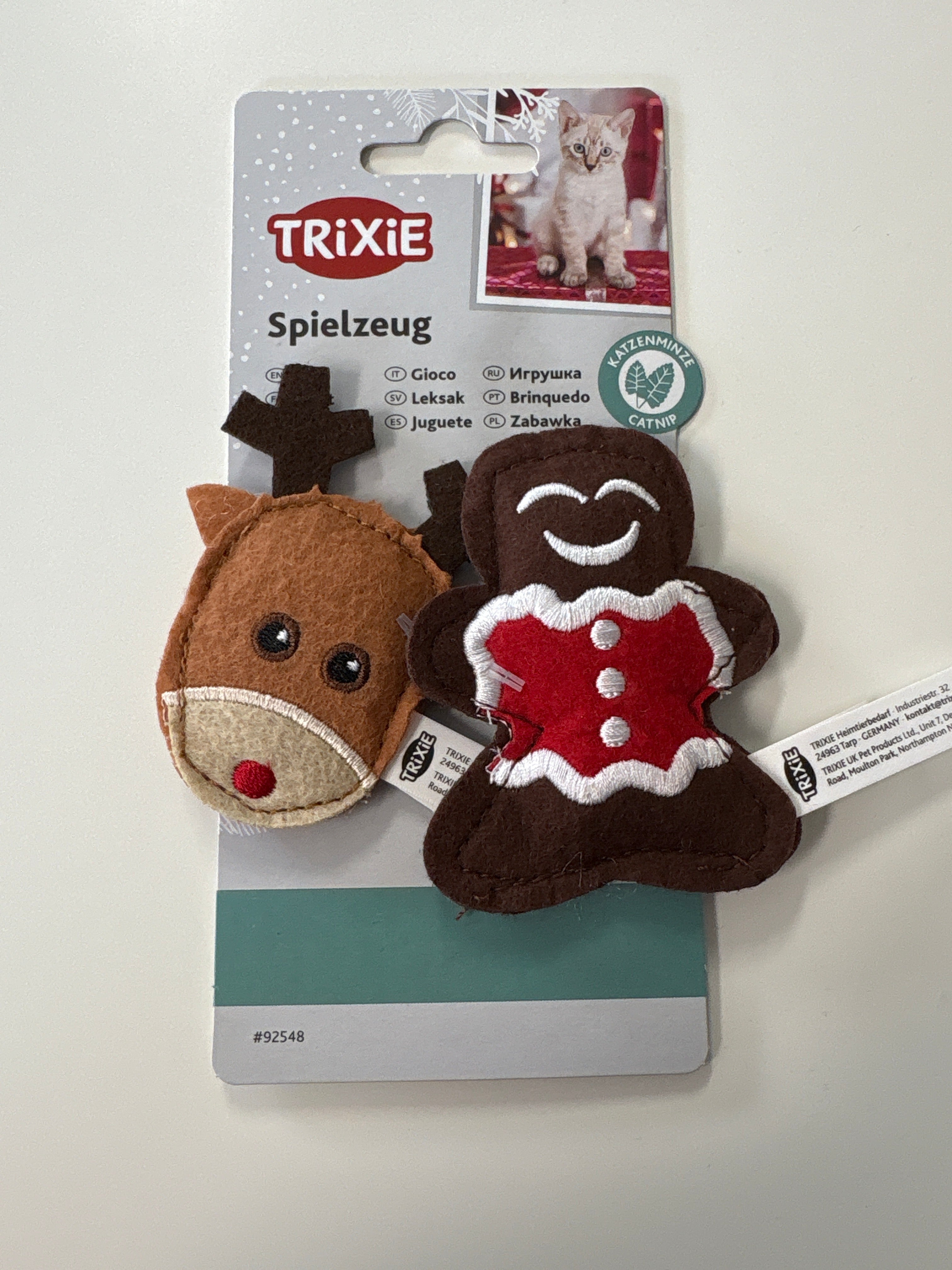 XMAS Elch und Lebkuchenmann Katze