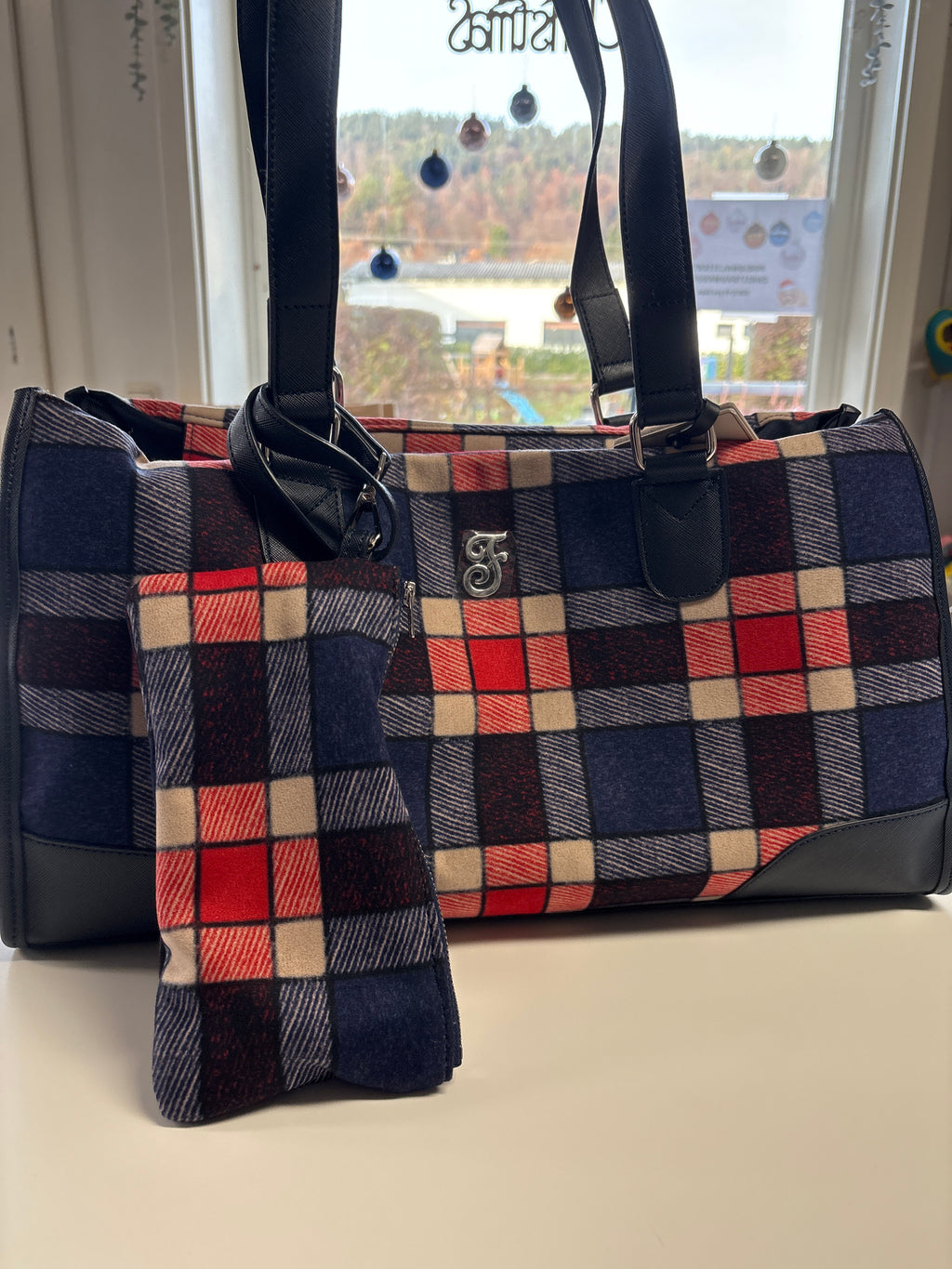 Hundetasche Mokka / BLAU