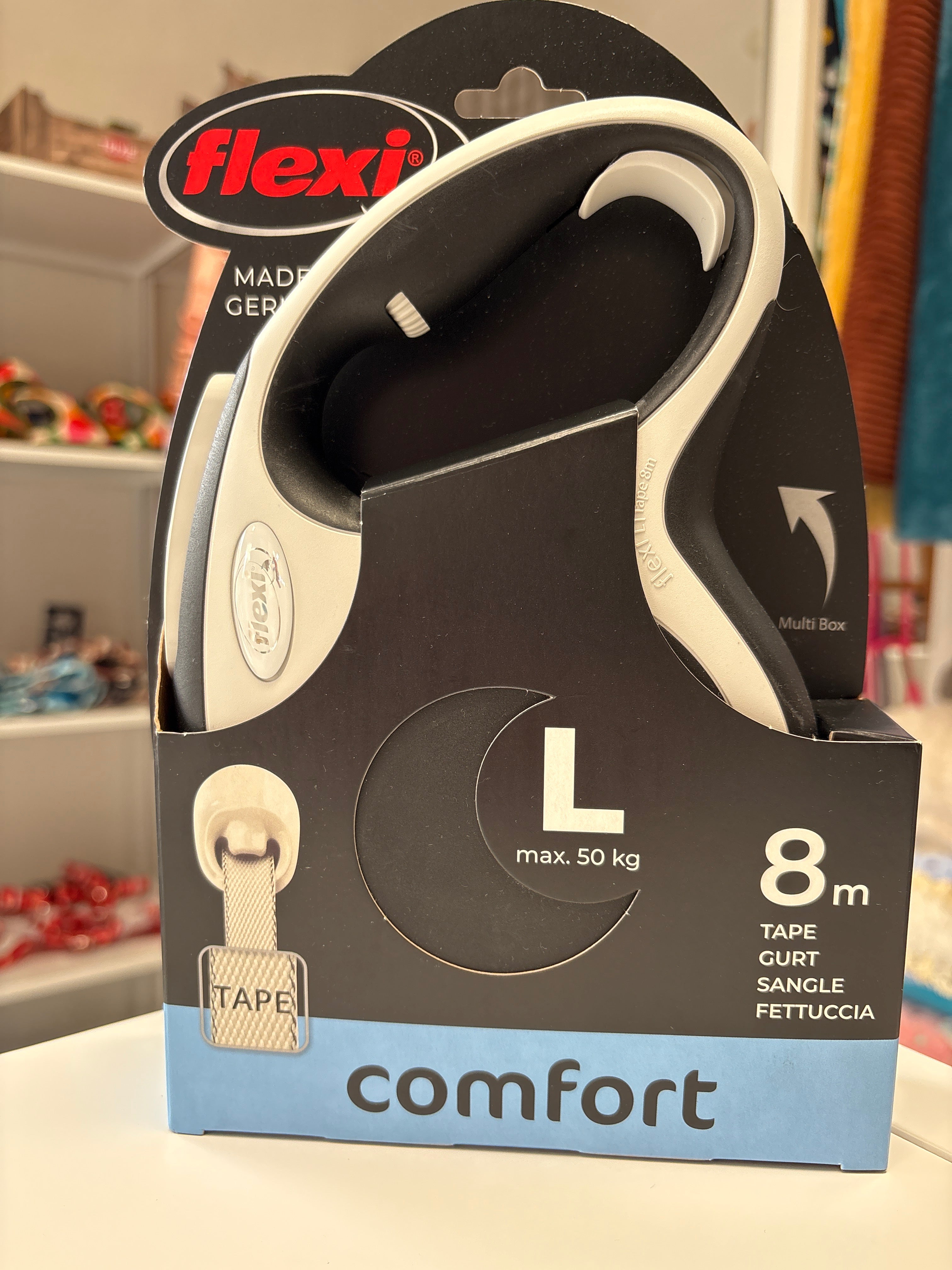 Flexi New Comfort Schwarz L 8m