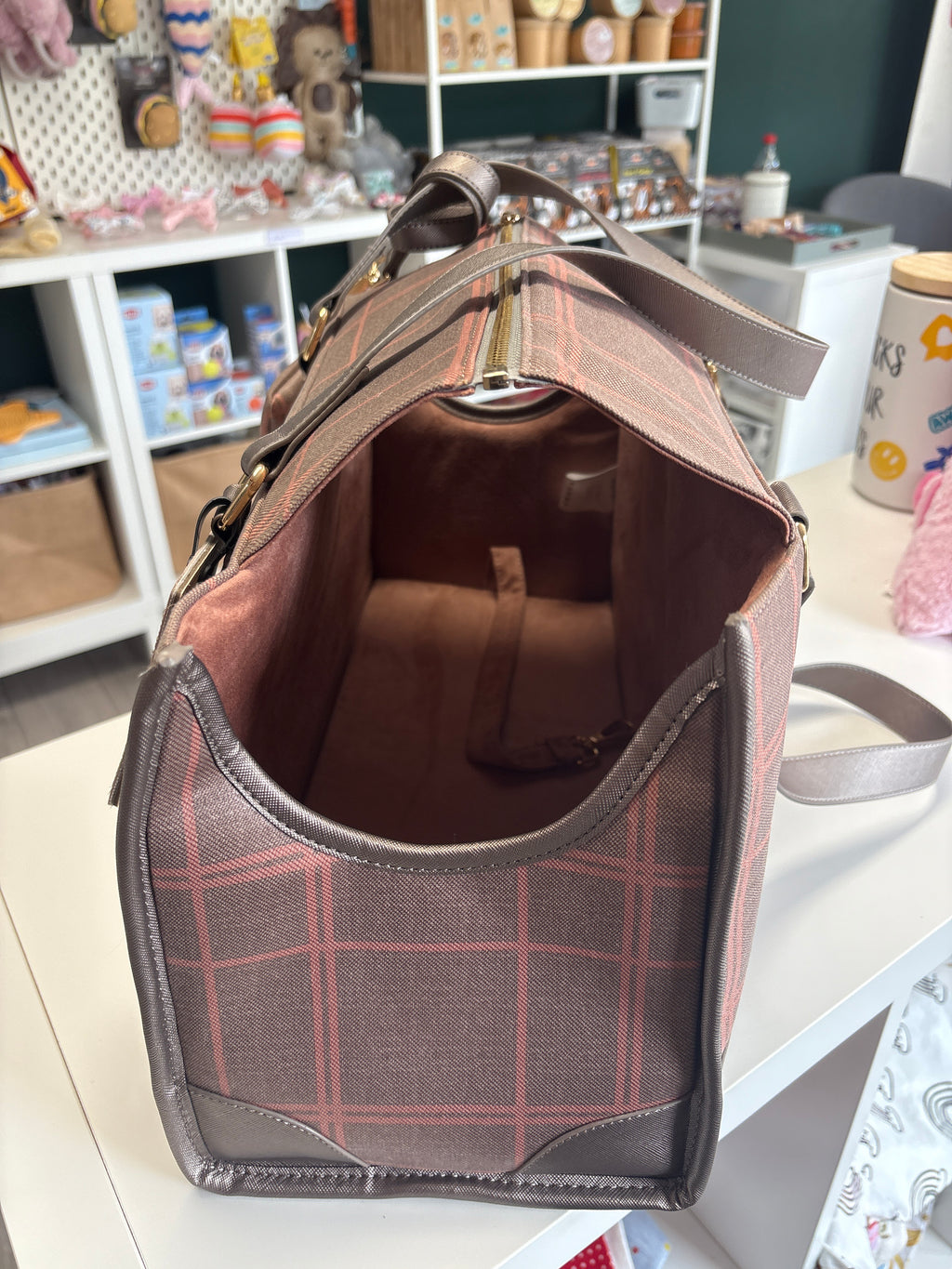 BORSA MOKKA 43X18X25CM PINK-GREY