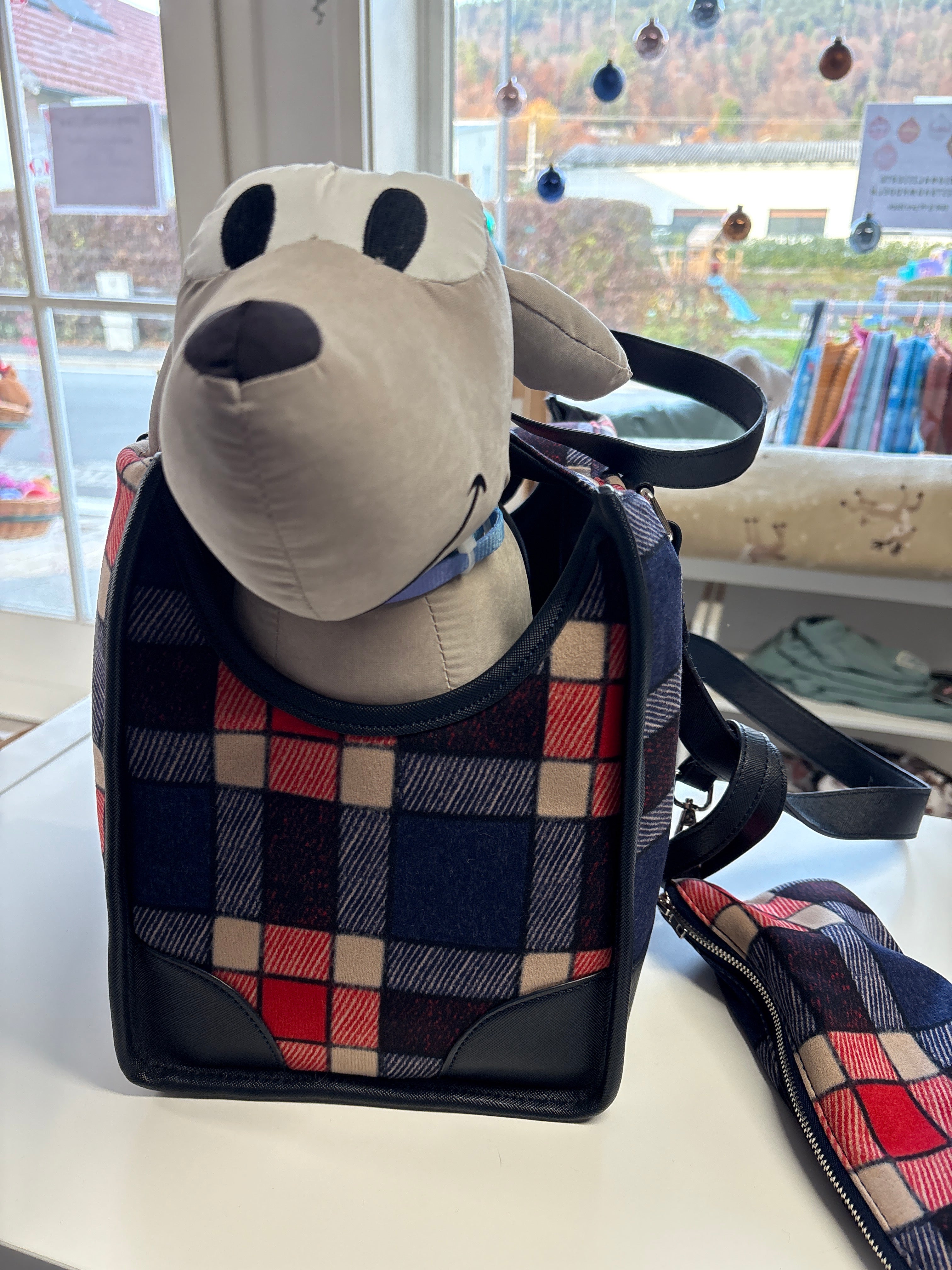 Hundetasche Mokka / BLAU