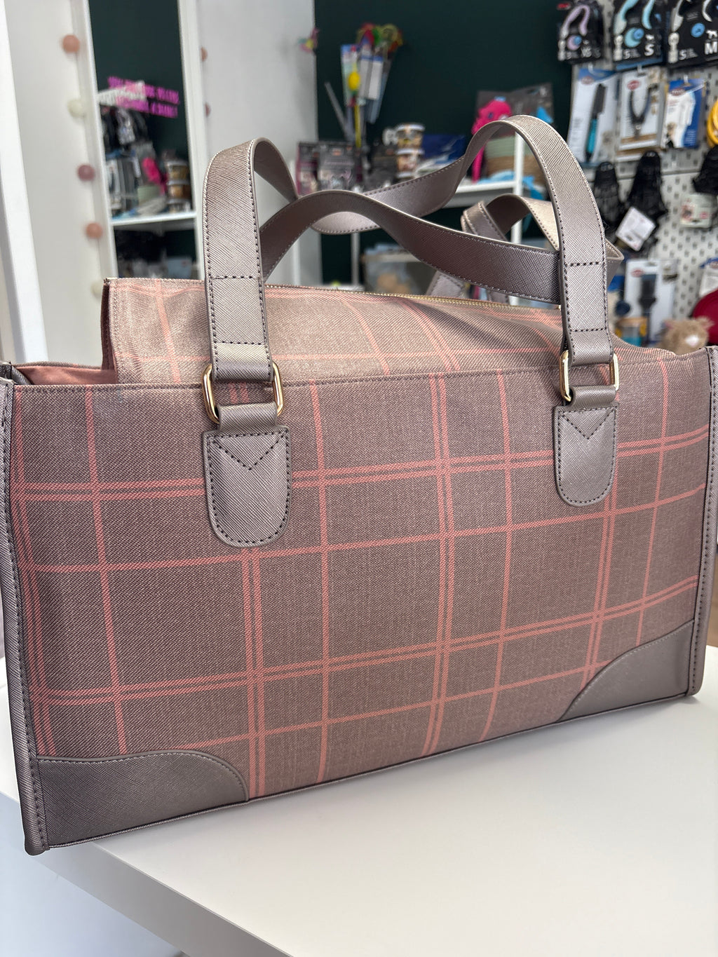 BORSA MOKKA 43X18X25CM PINK-GREY