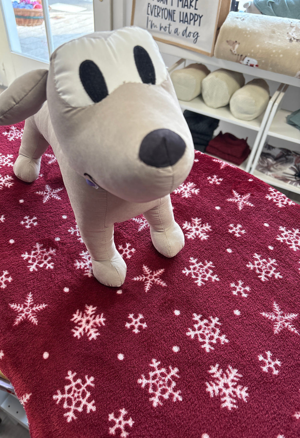 Hundedecke S | rote Schneeflocke