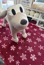 Hundedecke S | rote Schneeflocke