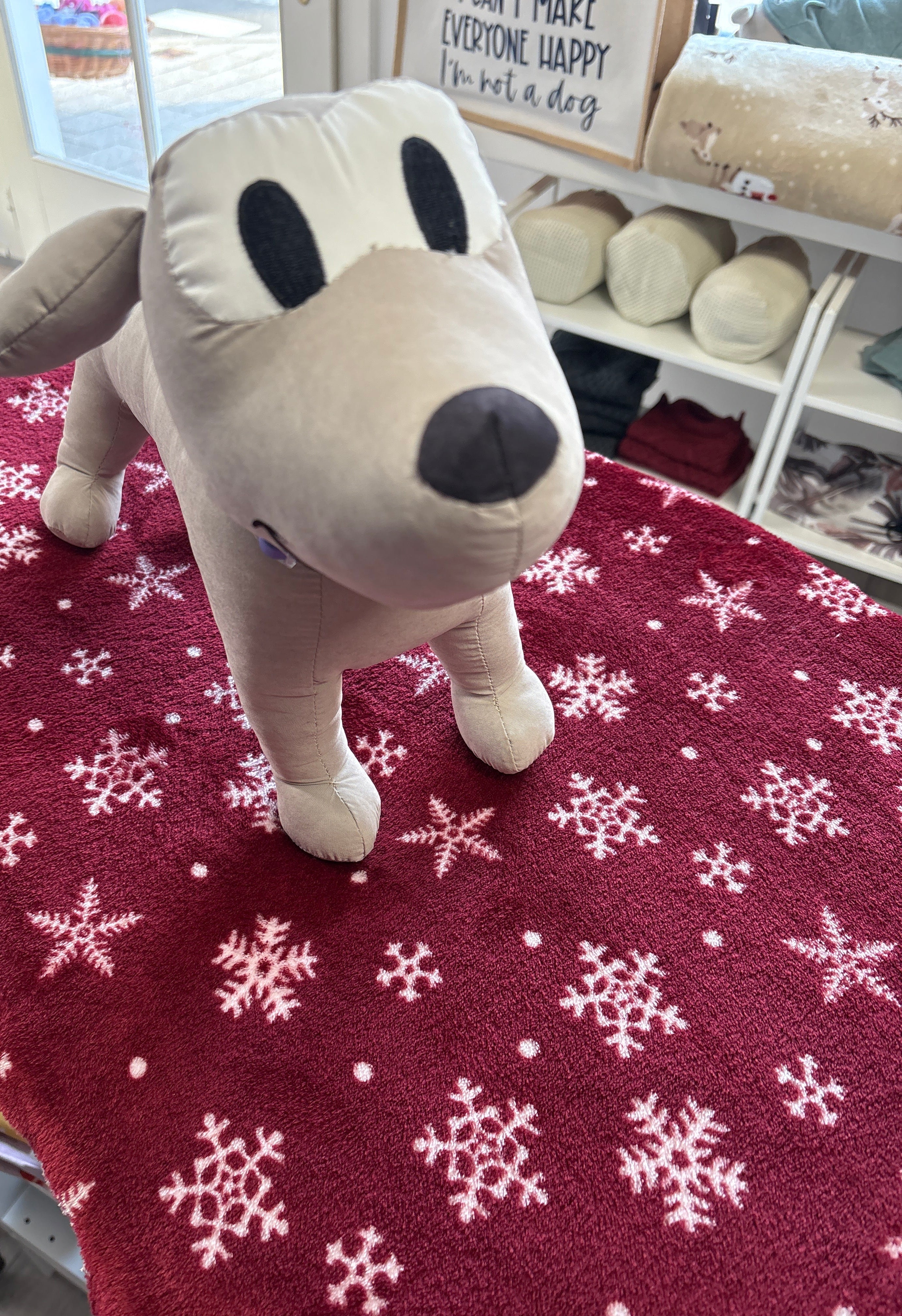 Hundedecke M | rote Schneeflocke