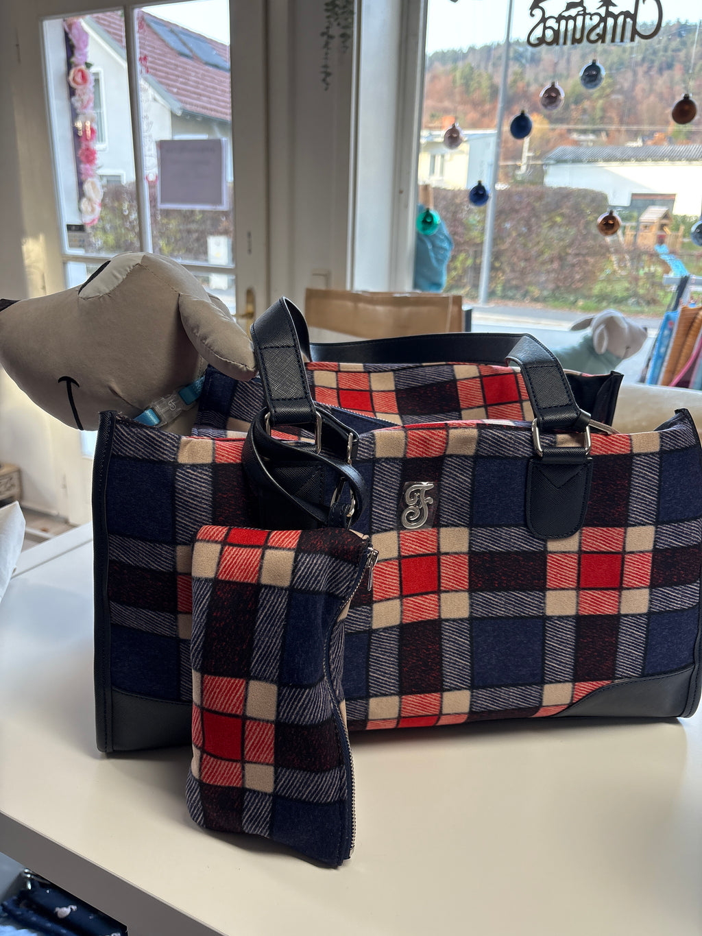 Hundetasche Mokka / BLAU