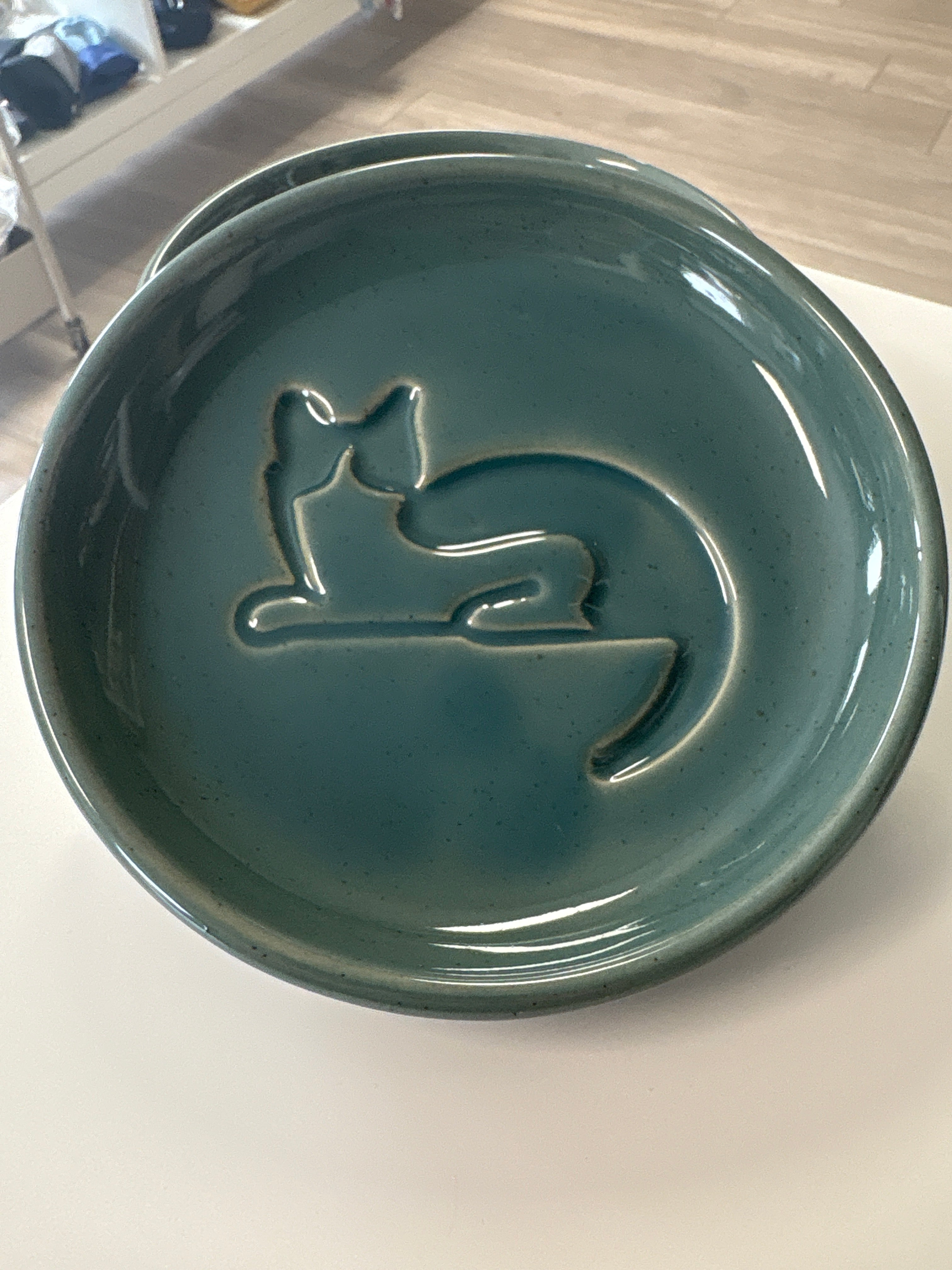 Napf, Keramik, Katze, 0,15 l/ø 14,5 cm, blau