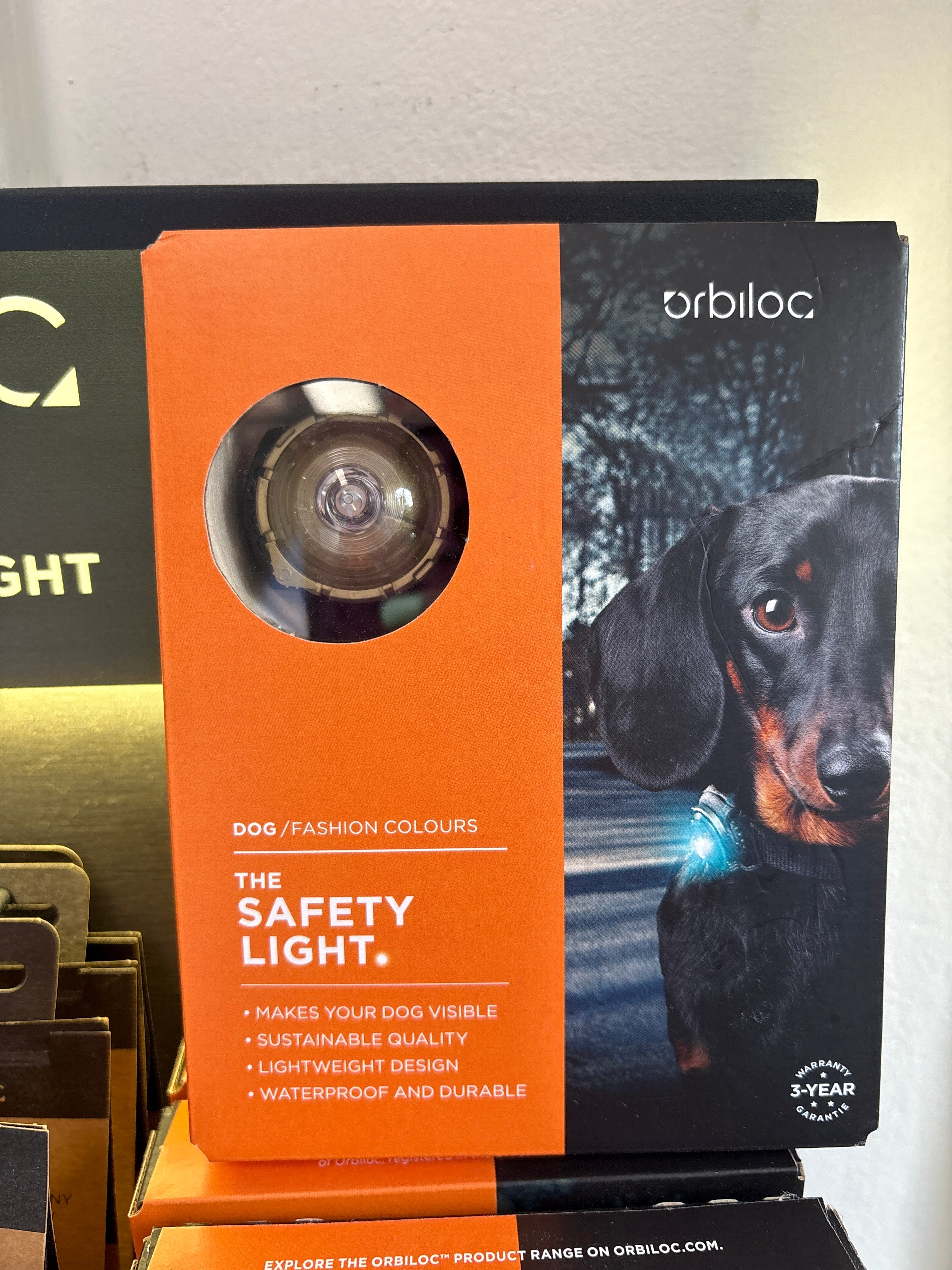 Orbiloc Safety Light Dog Dual GOLD