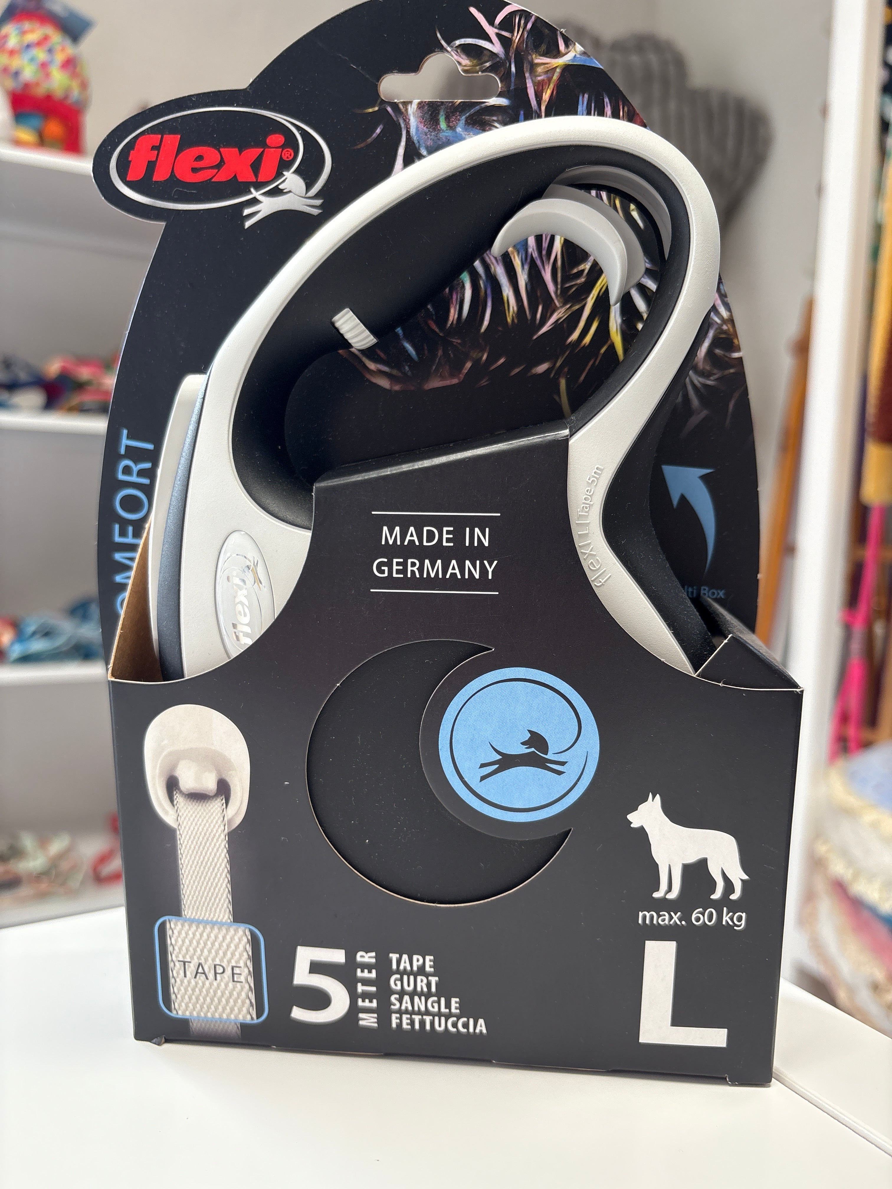 Flexi New Comfort Schwarz L 5m