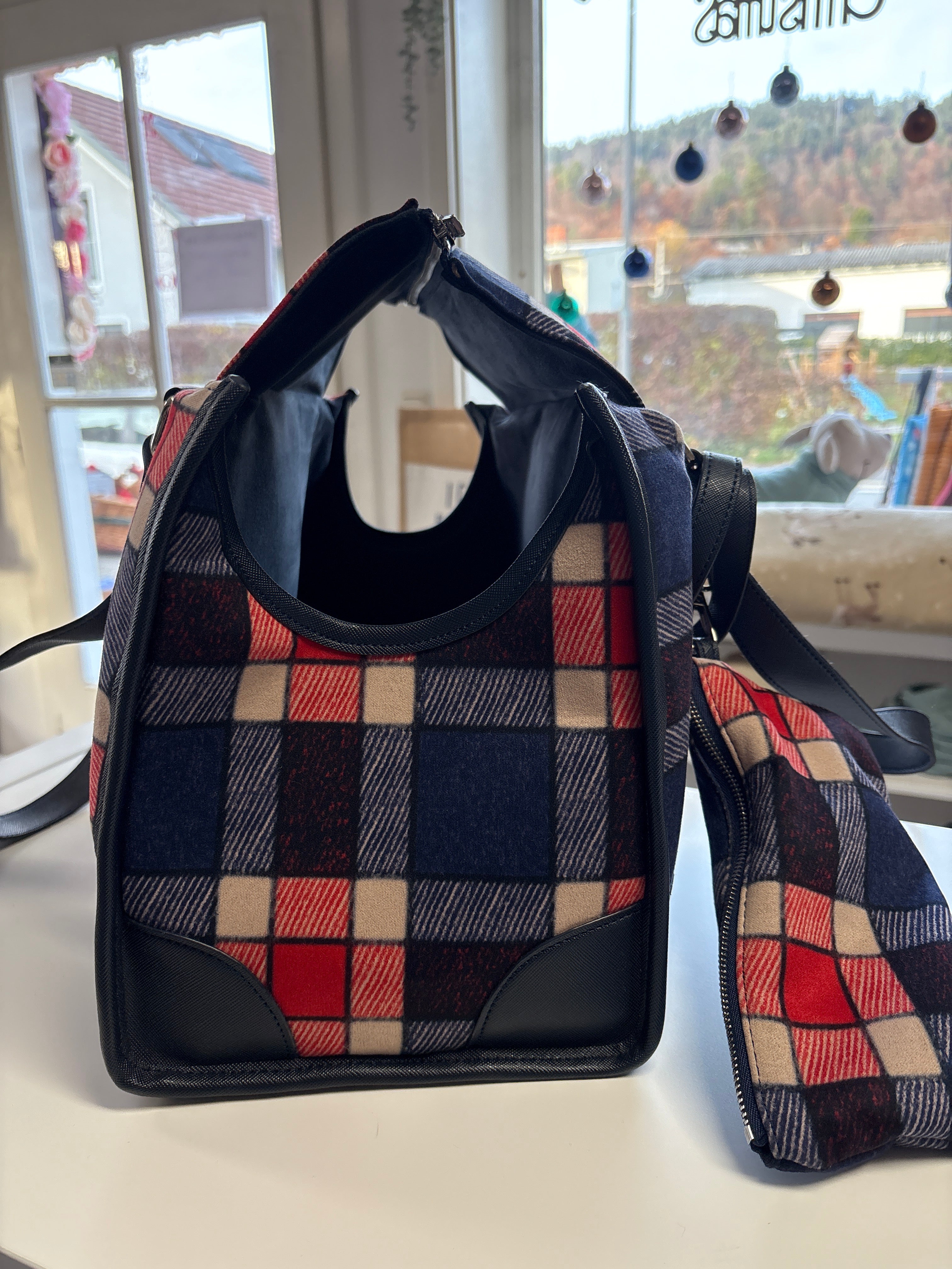 Hundetasche Mokka / BLAU